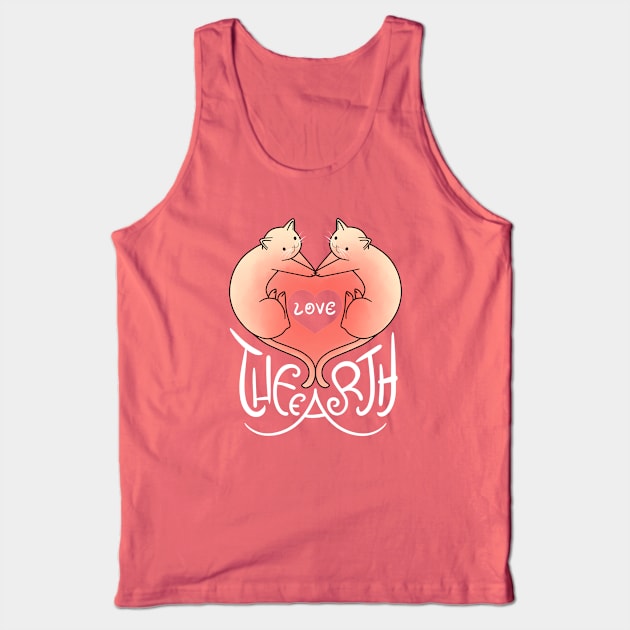 Love the Earth - Cat Heart V.4 Tank Top by ClaudiaRinaldi